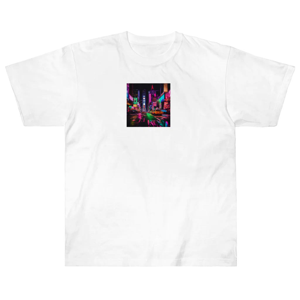 NYANKOのネオン 夜景 ヘビーウェイトTシャツ