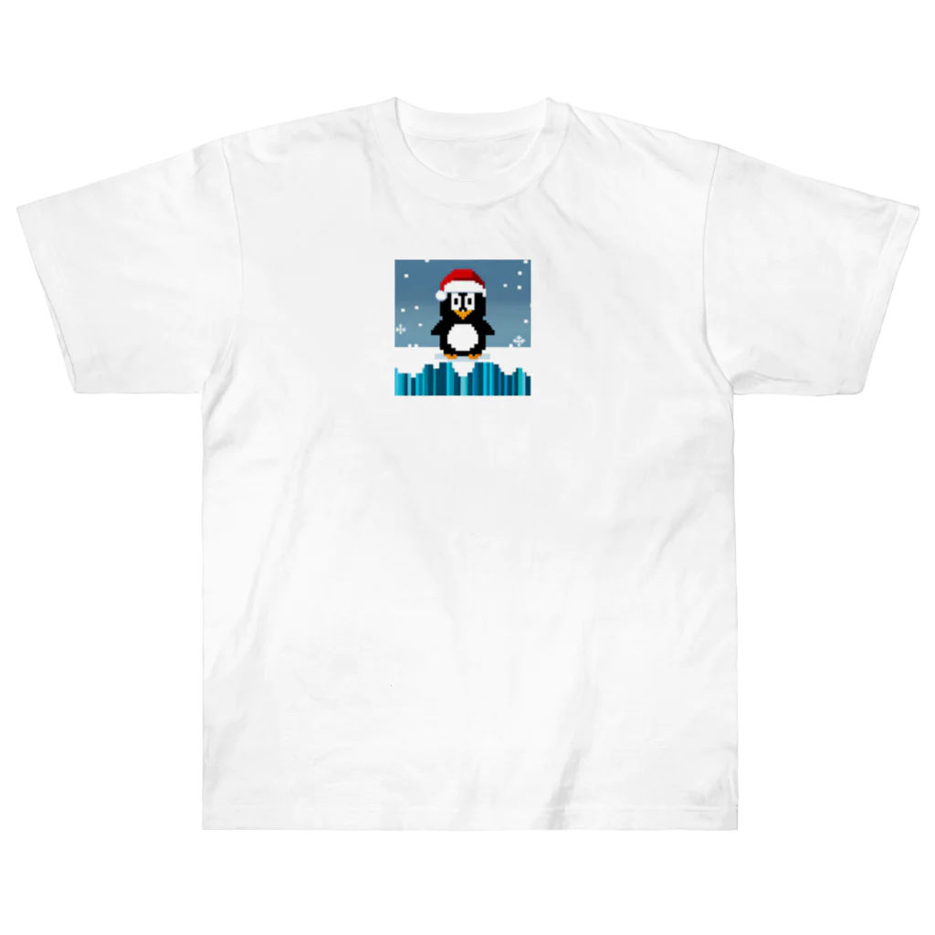 フリーダムのクリスマスの陽気なペンギン ヘビーウェイトTシャツ