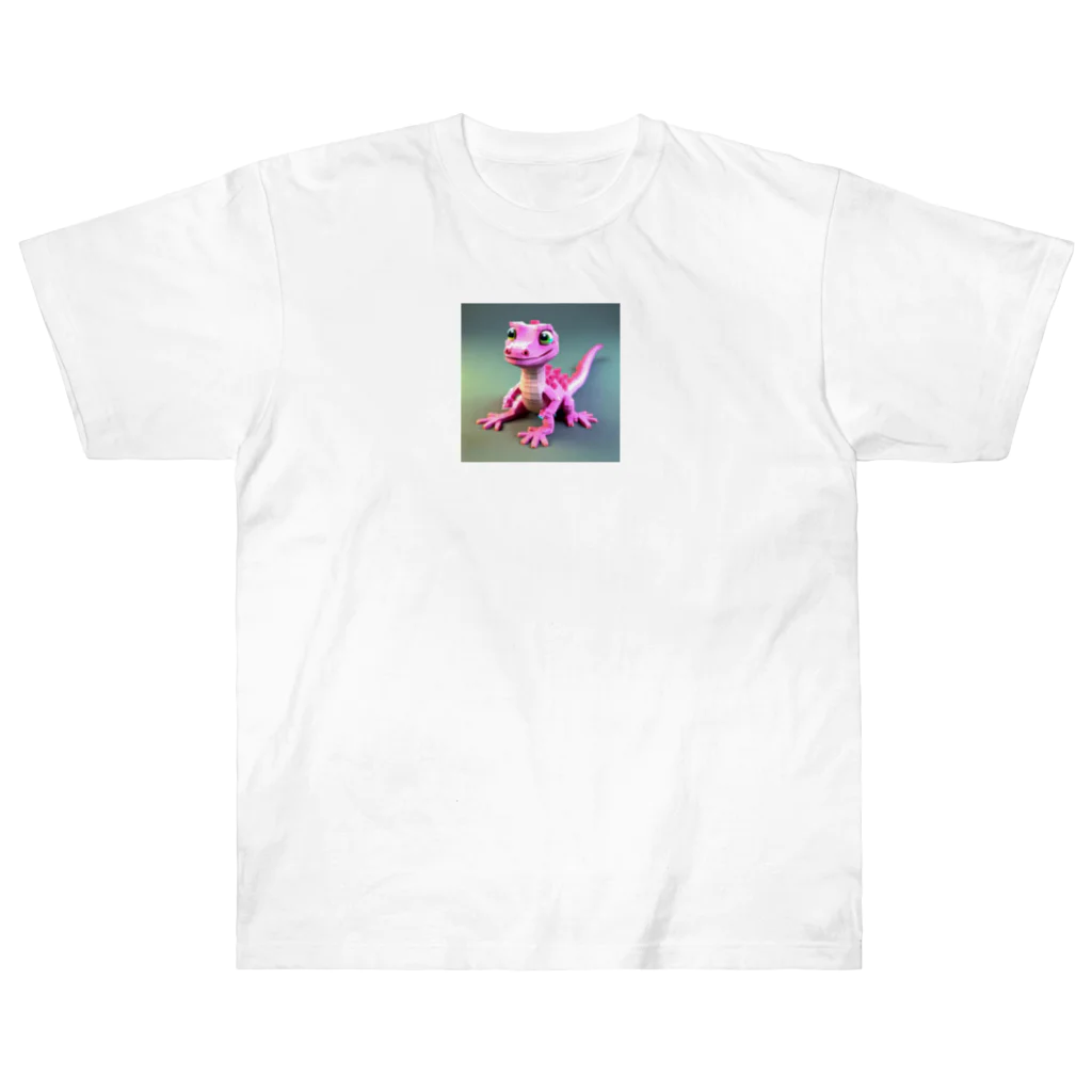 CHARONのピンクのトカゲ ヘビーウェイトTシャツ
