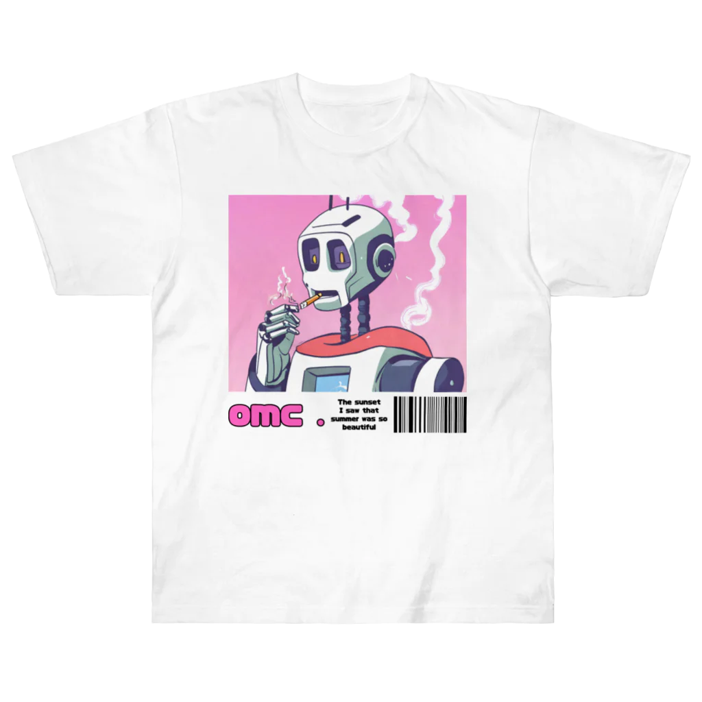 おもちショップの一服ロボットさん Heavyweight T-Shirt