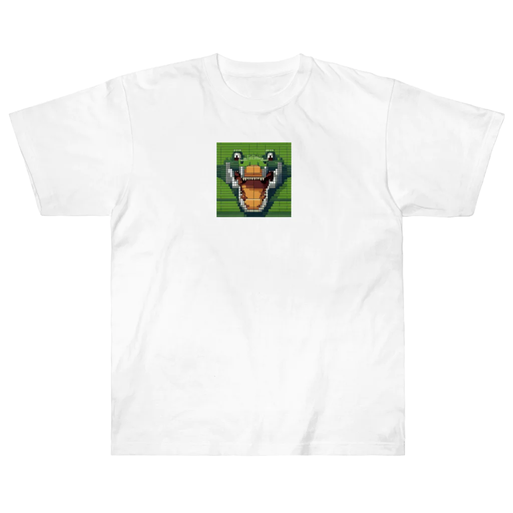 wonderful-lifeのピクセルで描かれたクールなワニ Heavyweight T-Shirt