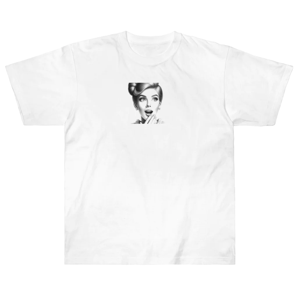 aoyama1964の驚く女性 Heavyweight T-Shirt