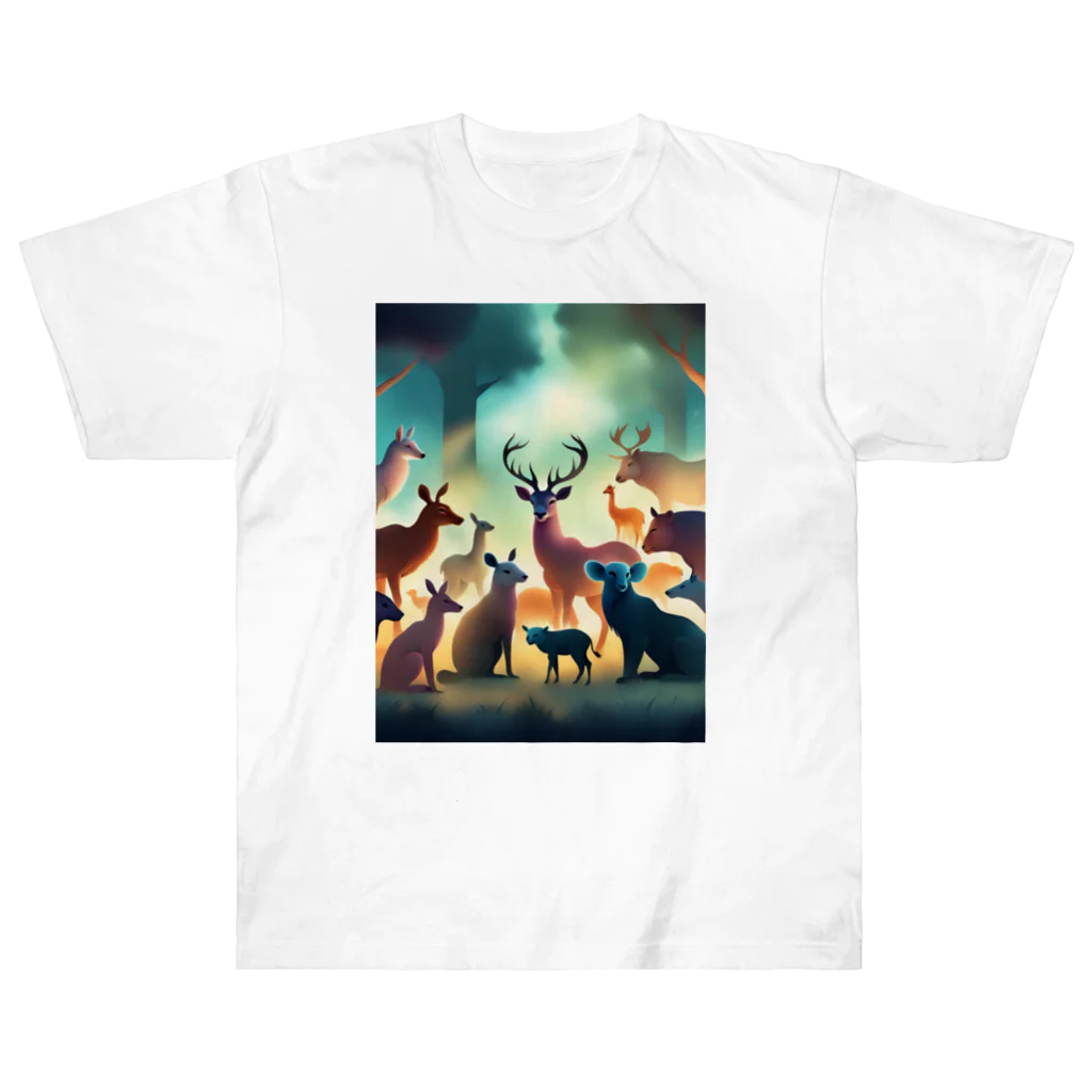 動物のオシャレ屋の動物の集会 Heavyweight T-Shirt