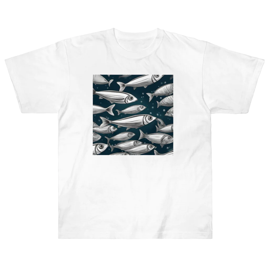京都イラスト工房の動物シリーズ15：イワシ Heavyweight T-Shirt