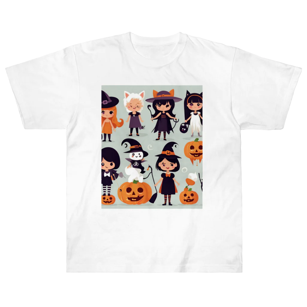 ワンダーワールド・ワンストップのかわいいたくさんのハローウィーンキャラクター③ ヘビーウェイトTシャツ