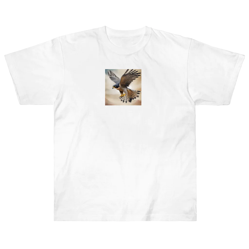 千裕アトリエ（いつもありがとう）のカラカラ (Peregrine Falcon) ヘビーウェイトTシャツ