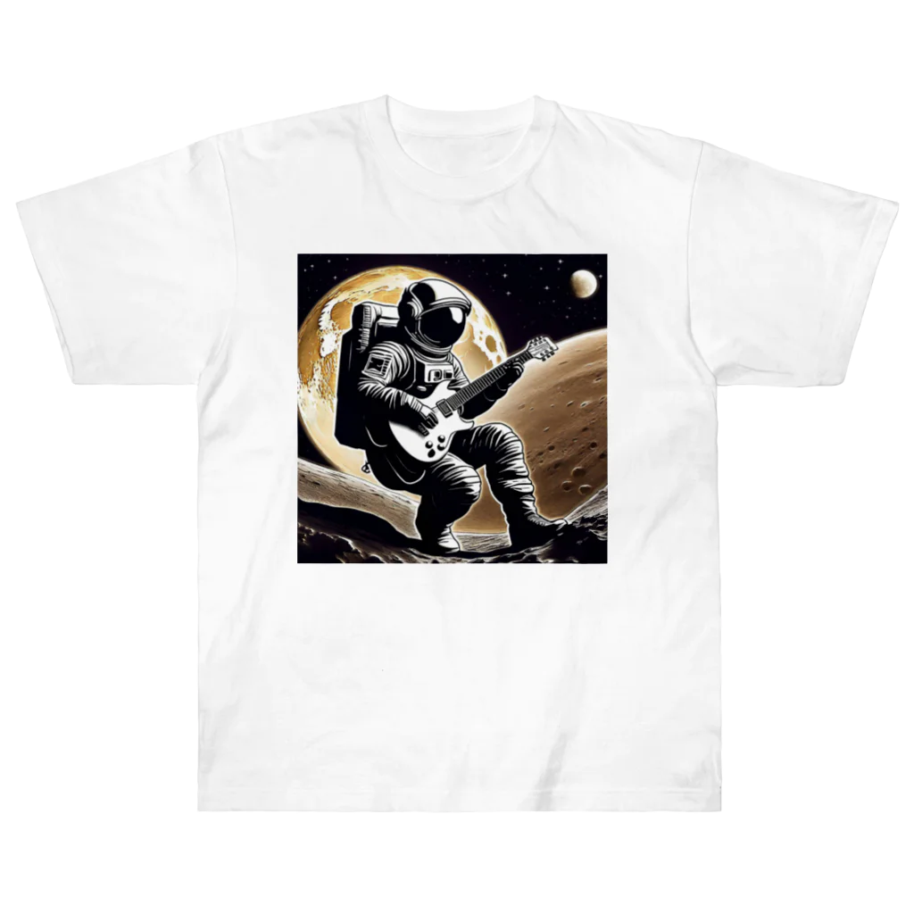 宇宙開発デザイン科の月面のギタリスト Heavyweight T-Shirt