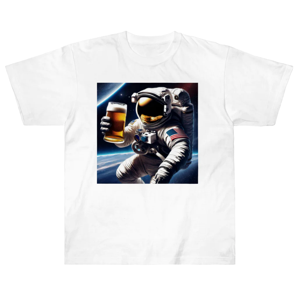 宇宙開発デザイン科の酒飲みアストロノーツ Heavyweight T-Shirt
