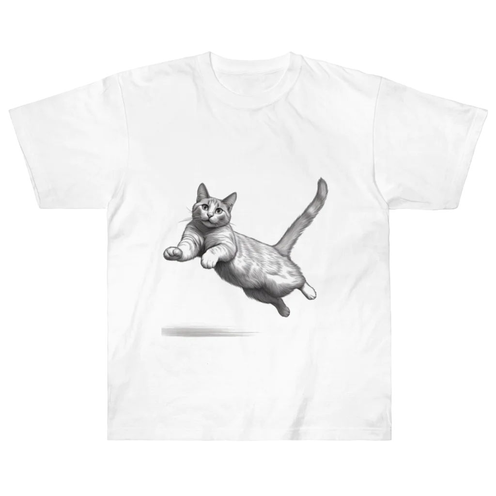 Shop Quonの跳ね猫 ヘビーウェイトTシャツ