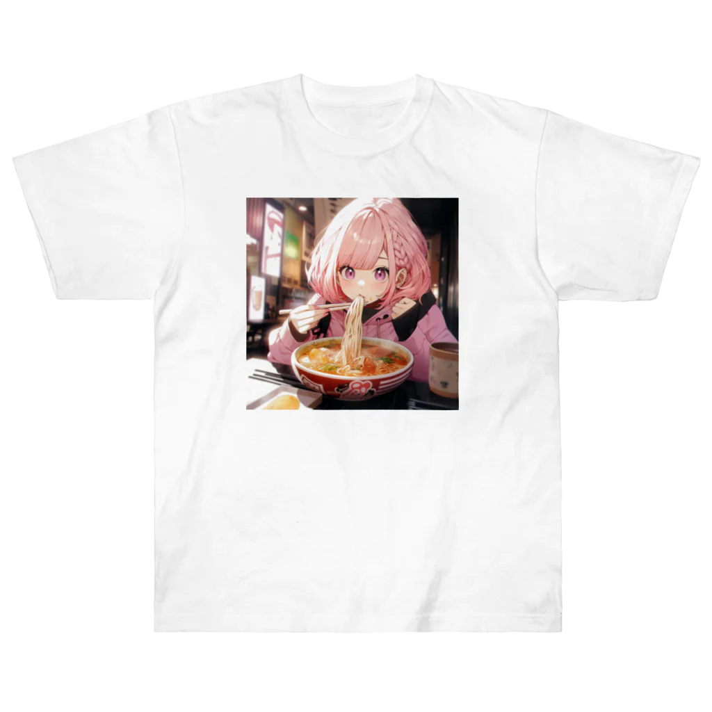 ぶーたんのラーメンをたべる女の子 Heavyweight T-Shirt