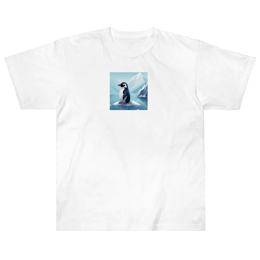 AIワクワクのイラストのペンギン ヘビーウェイトTシャツ
