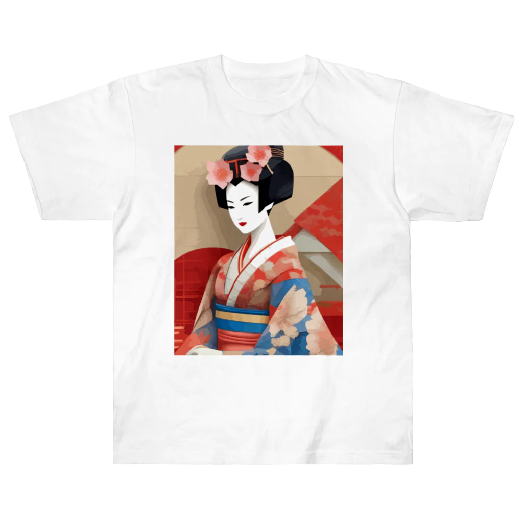 wawomotsuのJapanese Courtesan Bloom Tee ”Geisha” ヘビーウェイトTシャツ