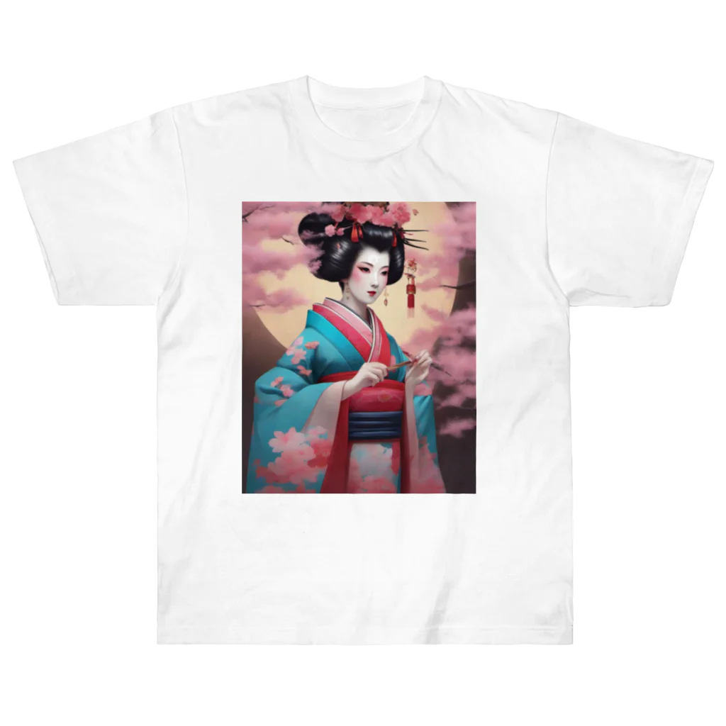 wawomotsuのJapanese Courtesan Bloom Tee ”Geisha” ヘビーウェイトTシャツ