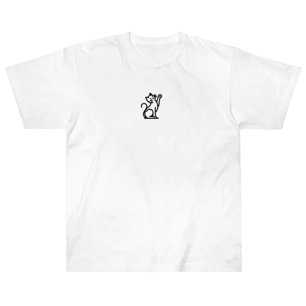 Cats-loveのモダンミニマルキャットイラスト Heavyweight T-Shirt