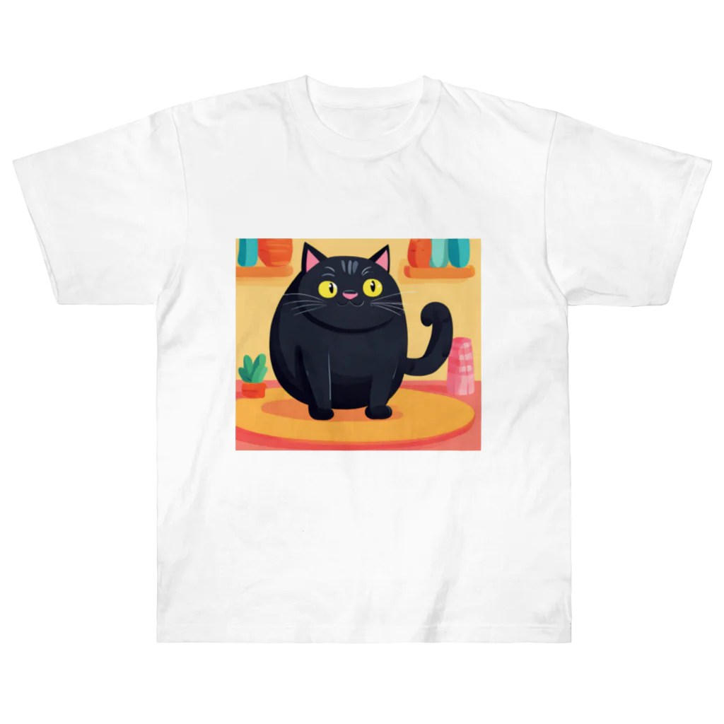 あにぽよのぽて黒猫 Heavyweight T-Shirt