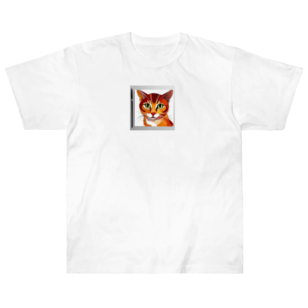 busabusabusaの凛々しい猫 ヘビーウェイトTシャツ