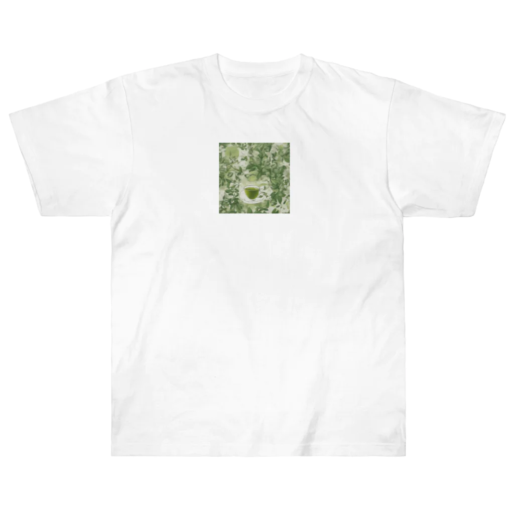 千裕アトリエ（いつもありがとう）のグリーンティーのアート　green tea art Heavyweight T-Shirt