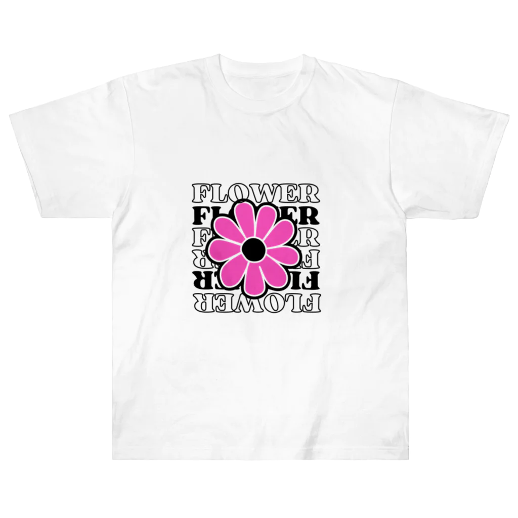 nene-cocoのpink flower  ヘビーウェイトTシャツ