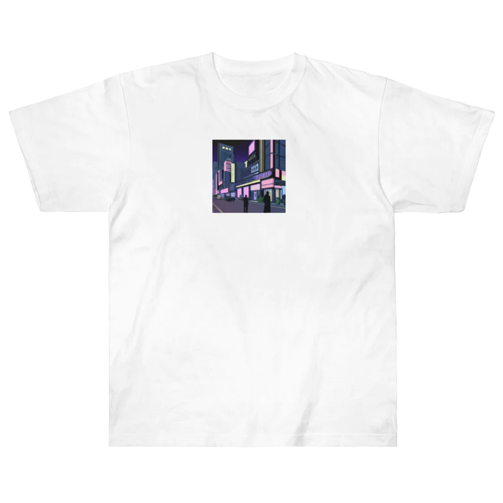 Chill_dreamのサイバーパンク風イラスト Heavyweight T-Shirt