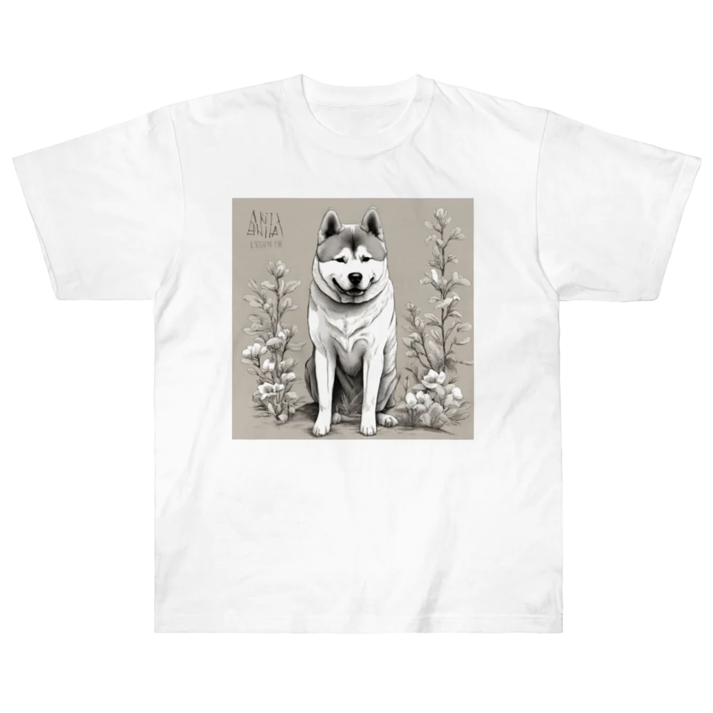 pinetreeの秋田犬１ ヘビーウェイトTシャツ