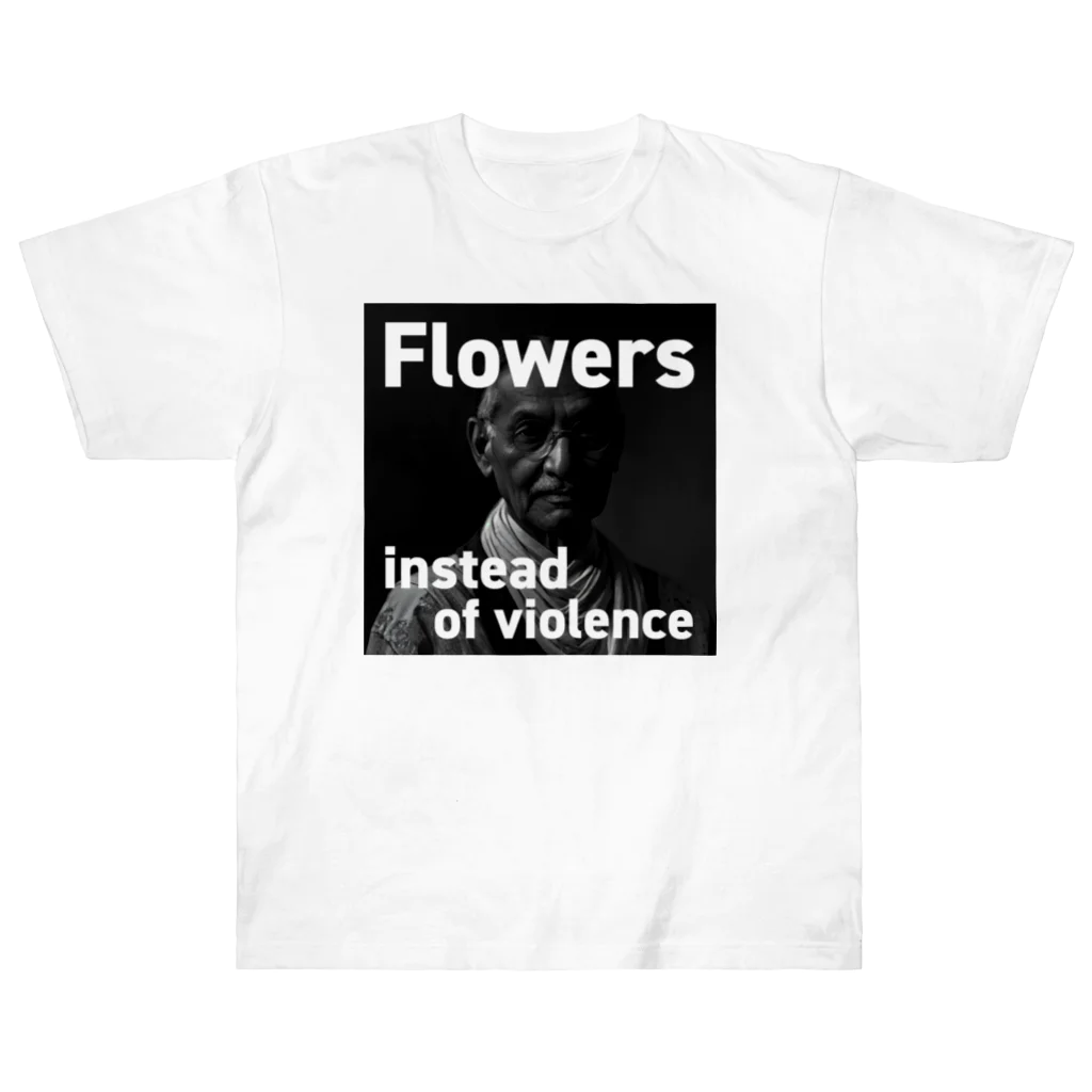 tetchの暴力の代わりに花束を。 ヘビーウェイトTシャツ