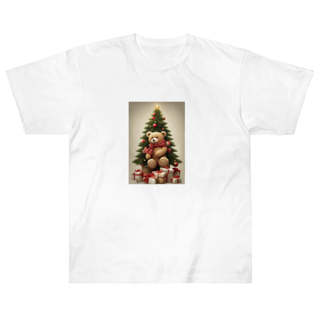 규리shopのクリスマス テディーベアの思い出 Heavyweight T-Shirt