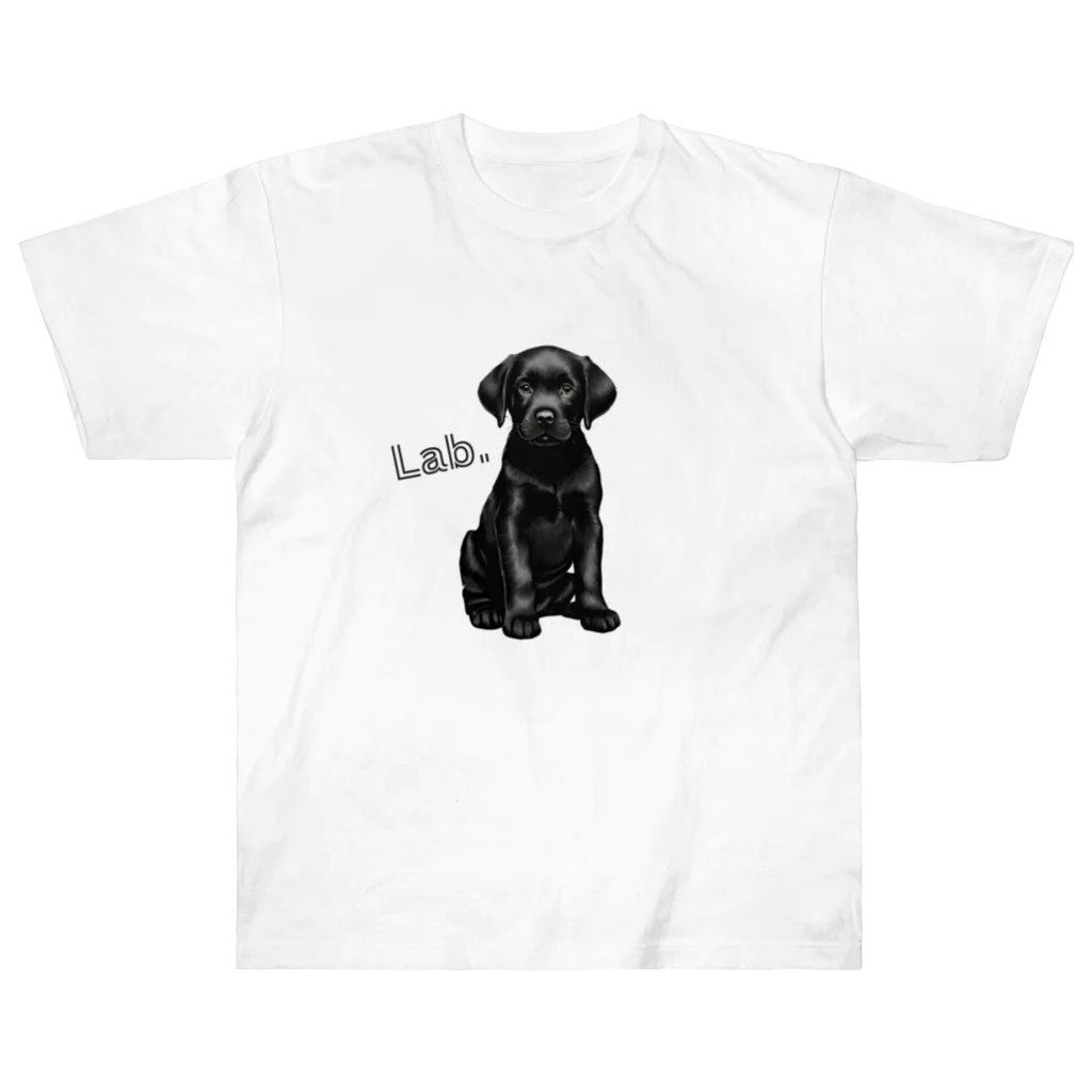 Labradorの黒Lab.グッズ ヘビーウェイトTシャツ