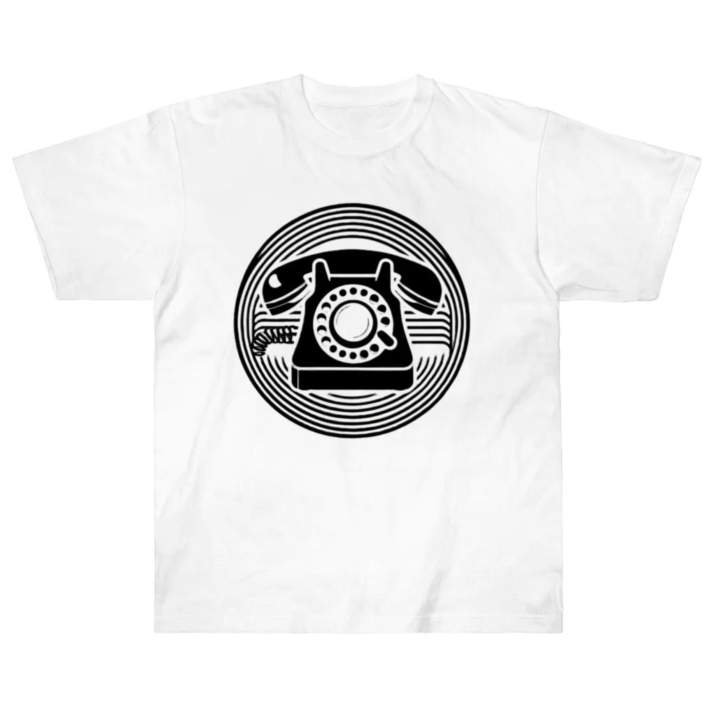 8ball.AI.artの黒電話 ヘビーウェイトTシャツ