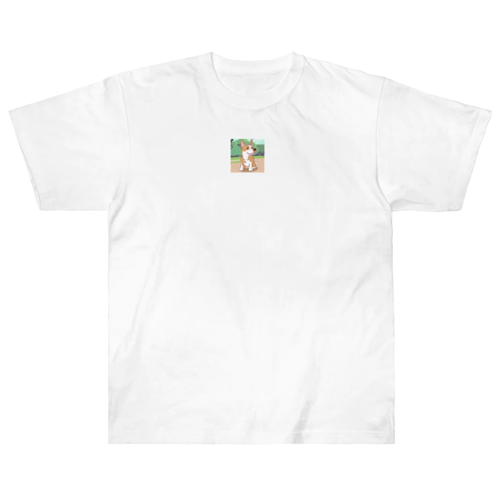 動物の部屋の黄昏犬 ヘビーウェイトTシャツ