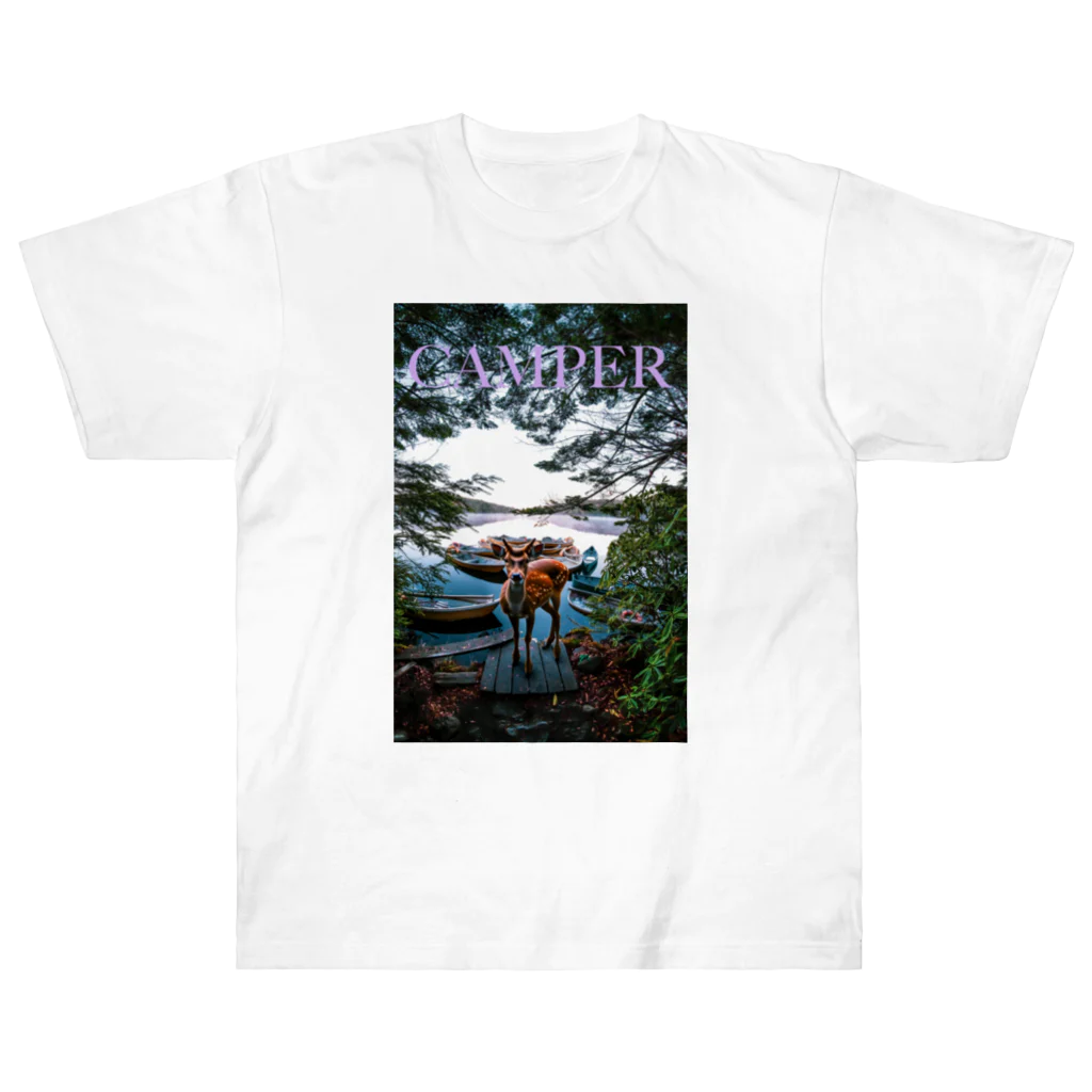 outdoor lifeのcamper  Heavyweight T-Shirt