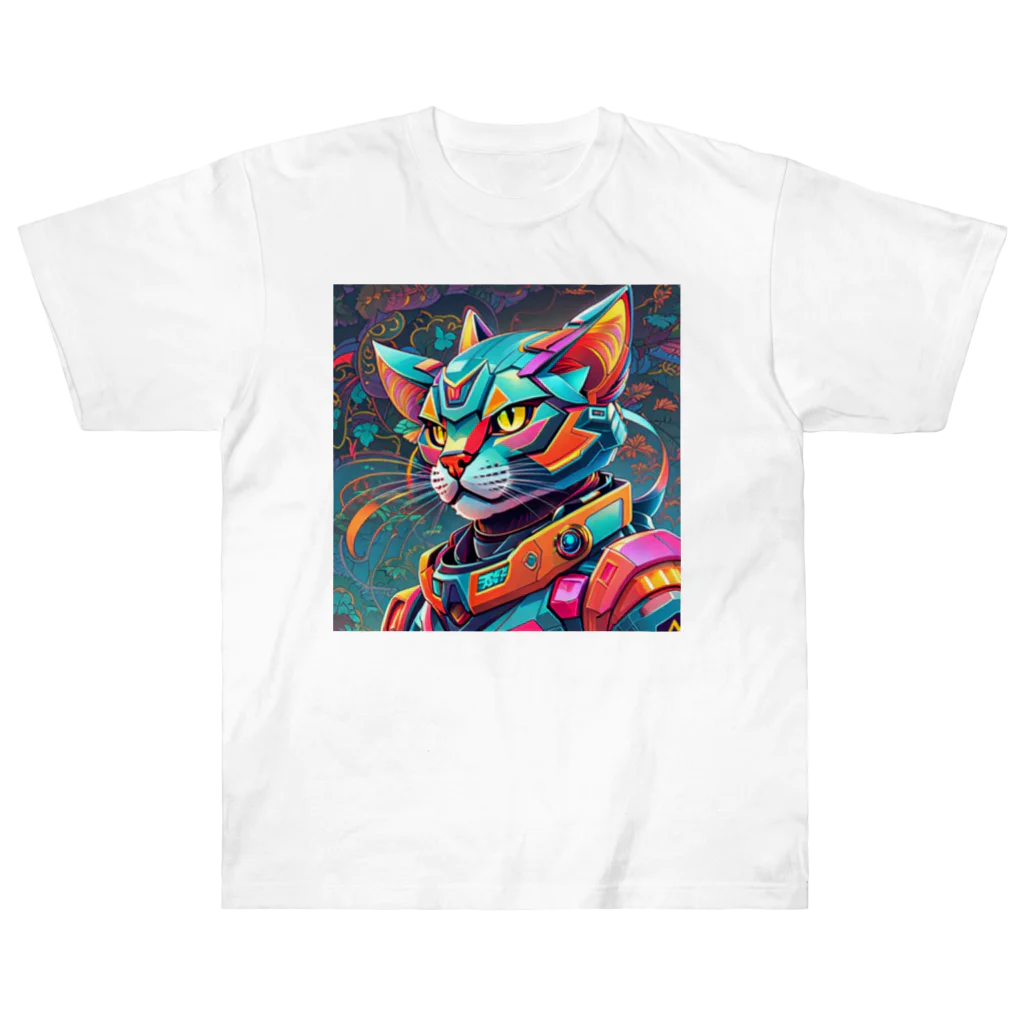 629_CAT_ARTのカラフルメカキャット Heavyweight T-Shirt