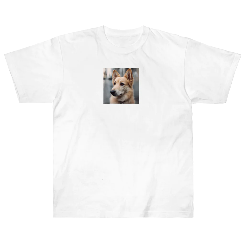 Franklinのかわいい犬のイラストグッズ ヘビーウェイトTシャツ