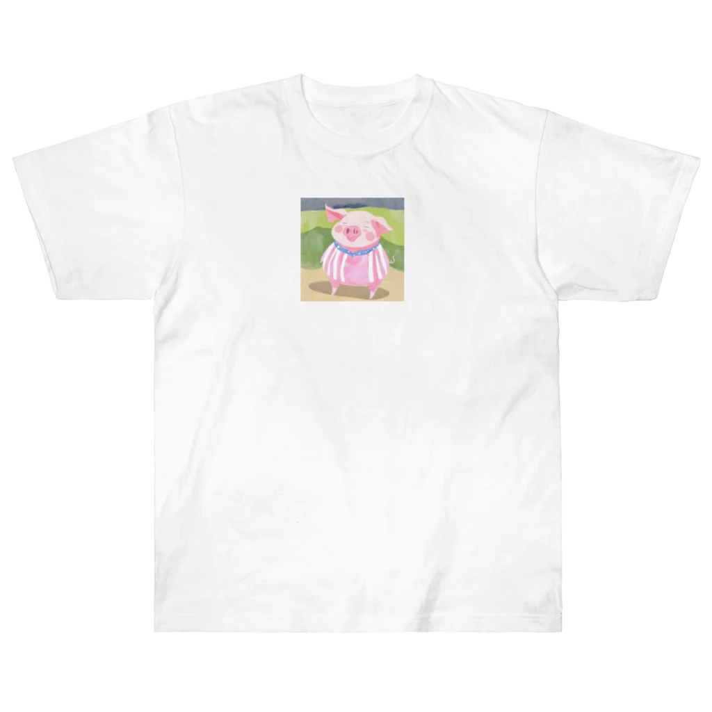 Yumexの豚のブーちゃん ヘビーウェイトTシャツ
