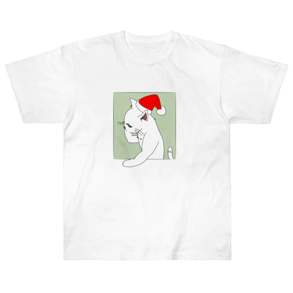 たげてげ屋のモノオモウ猫の１１月（白猫） Heavyweight T-Shirt