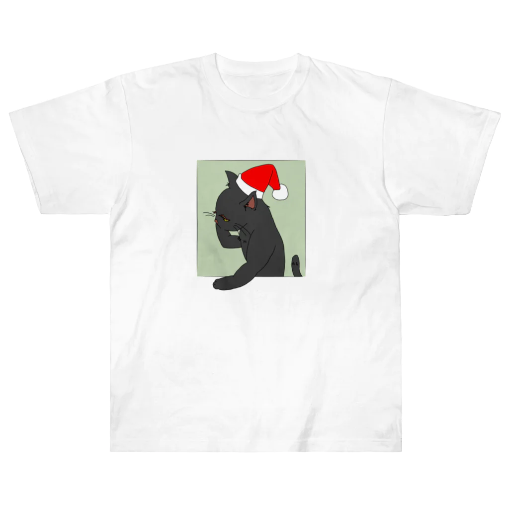 たげてげ屋のモノオモウ猫の１１月（黒猫） Heavyweight T-Shirt