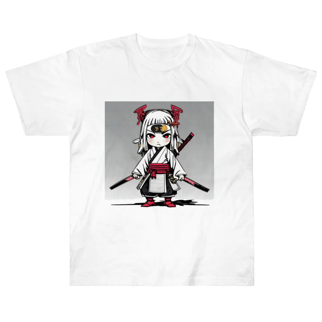 Zamurai【侍-samurai-】アートの女流Zamurai【侍女-makatachi-】ディフォルメ ヘビーウェイトTシャツ