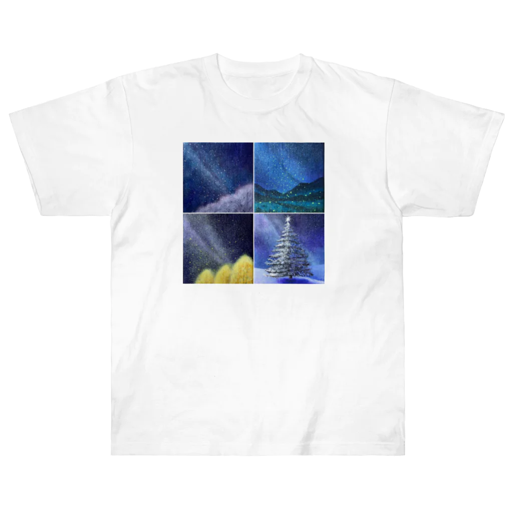 KEIKO's art factoryの「四季と星」の4部作 Heavyweight T-Shirt