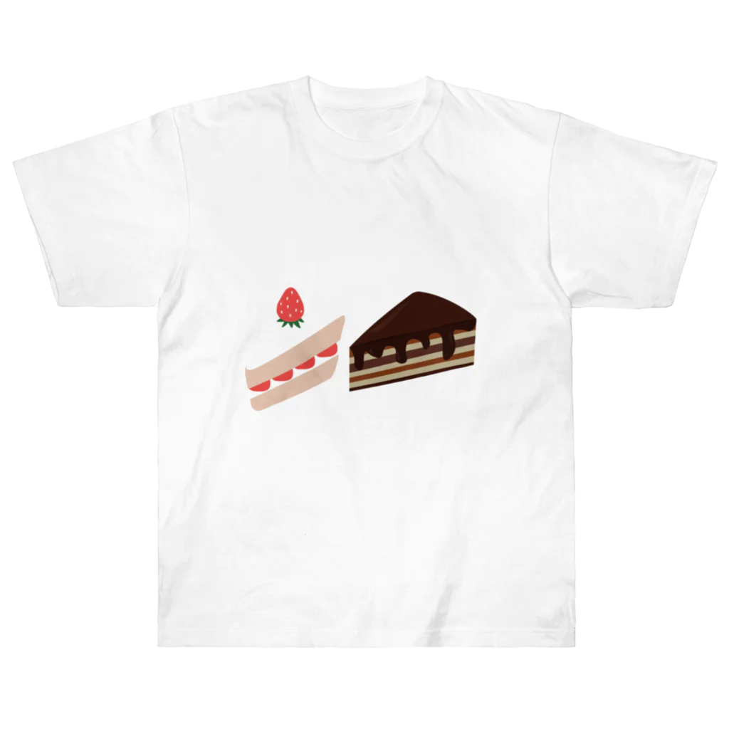hirotosiのいちごケーキとチョコレートケーキ ヘビーウェイトTシャツ