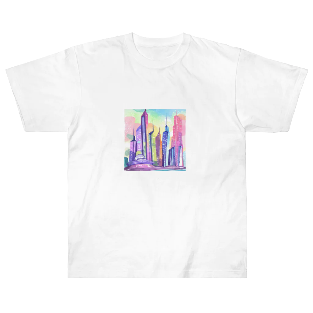 ウィリーの雑貨屋さんのEnchanting Metropolis of the Future ヘビーウェイトTシャツ