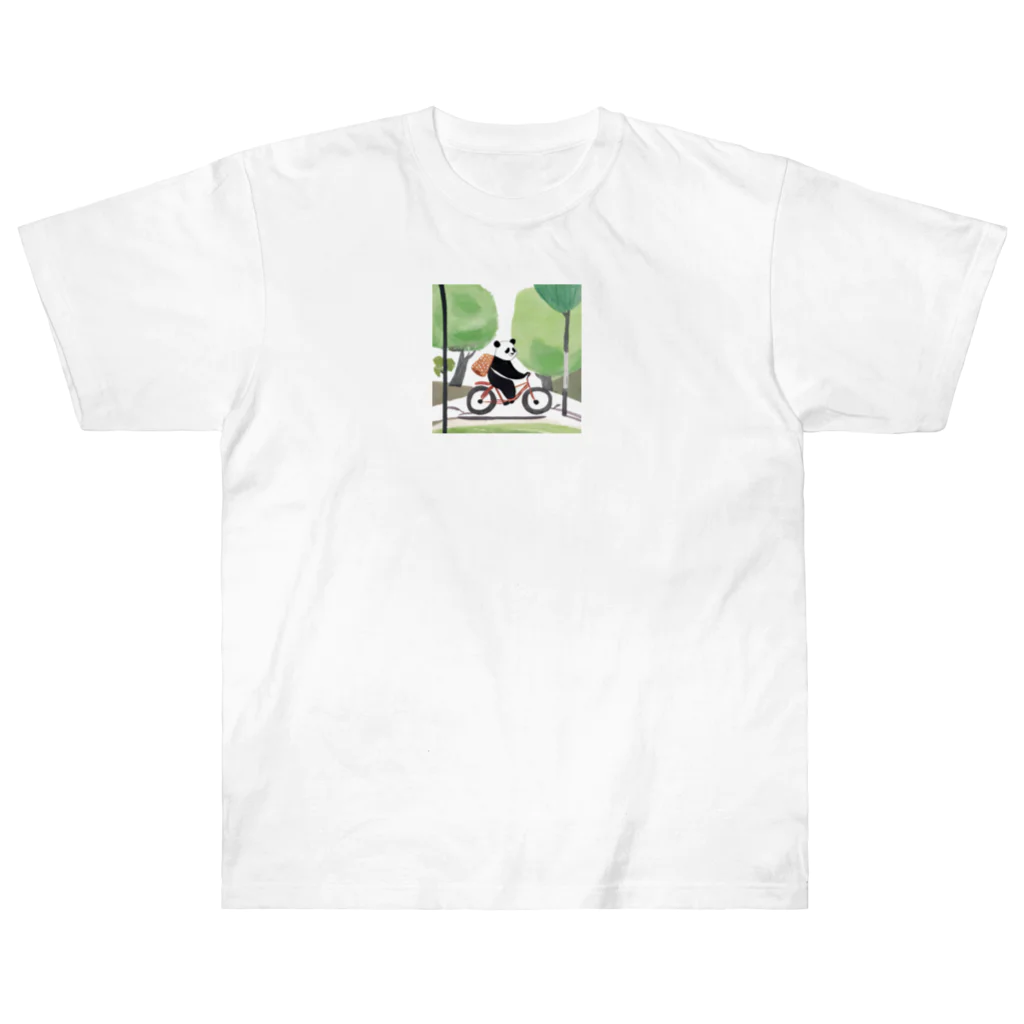 ZOZOZONの自転車パンダ ヘビーウェイトTシャツ