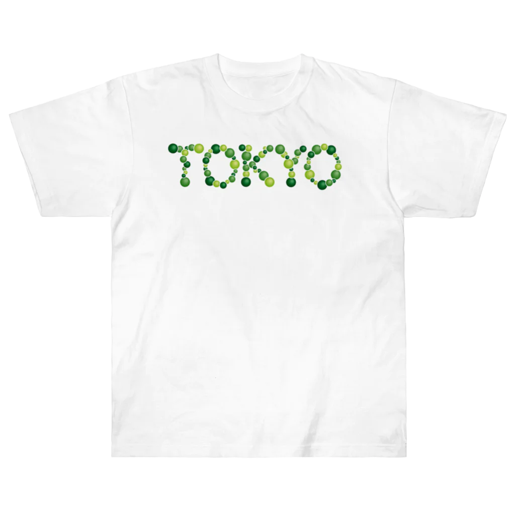 junichi-goodsのバルーン文字「TOKYO」（緑色系） ヘビーウェイトTシャツ