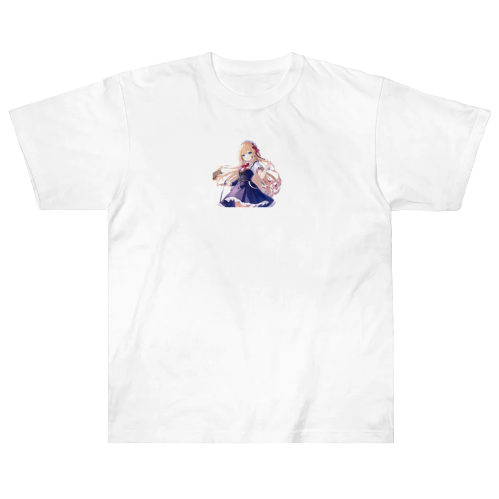 かわいい女の子とシュールな絵のアリスマーガレットちゃん Heavyweight T-Shirt