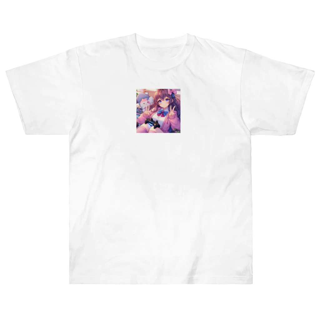 luckyTigerのゲーム女子 Heavyweight T-Shirt