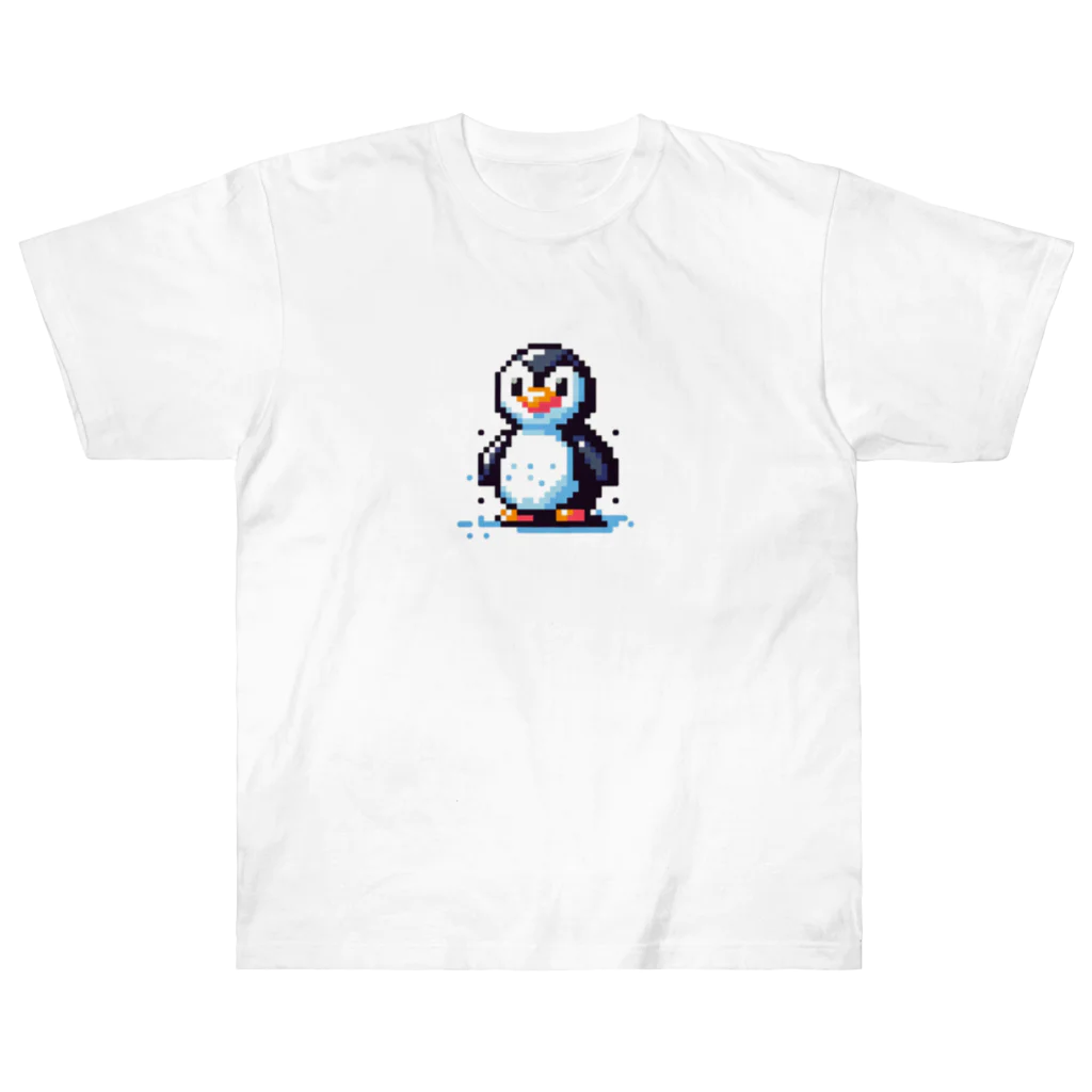 pixel屋さんのペンギンのpixelアート ヘビーウェイトTシャツ