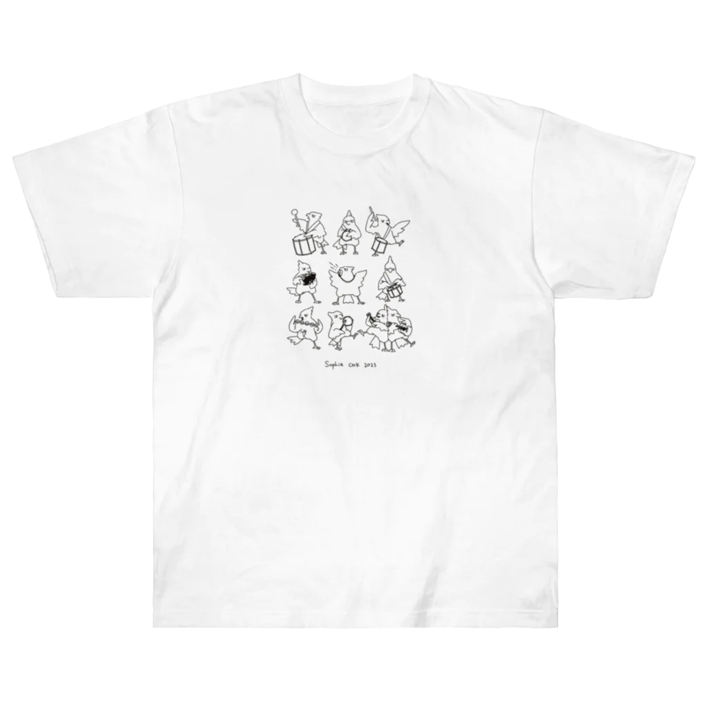 ざわきーにょのサンバたしなみ鳥 Heavyweight T-Shirt