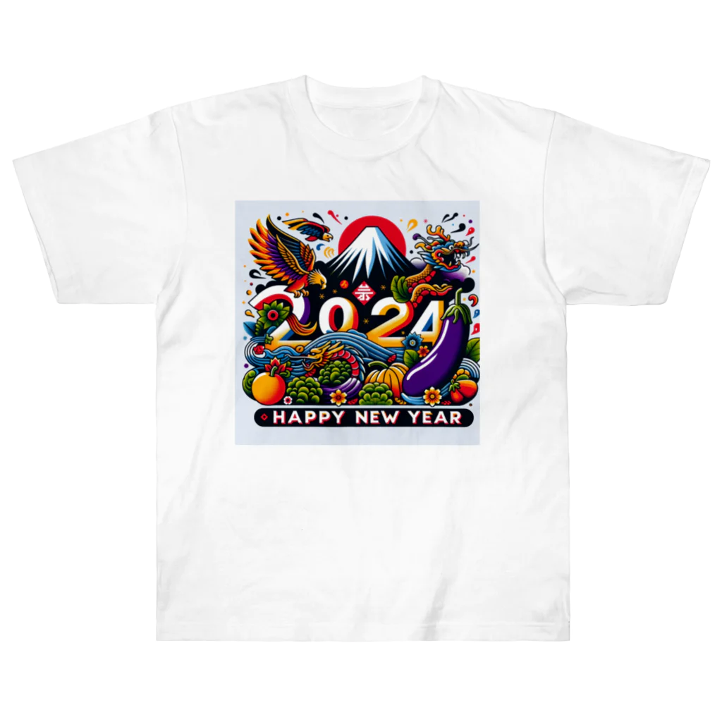 niko&PANDA shopの2024年　ハッピーニューイヤー ヘビーウェイトTシャツ