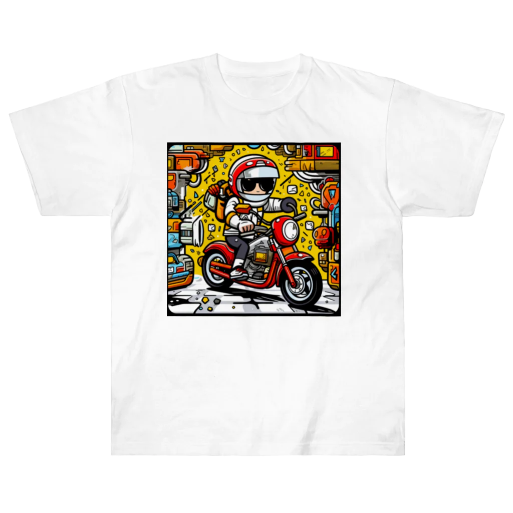 emizou_neoのオートバイに乗った少年 Heavyweight T-Shirt