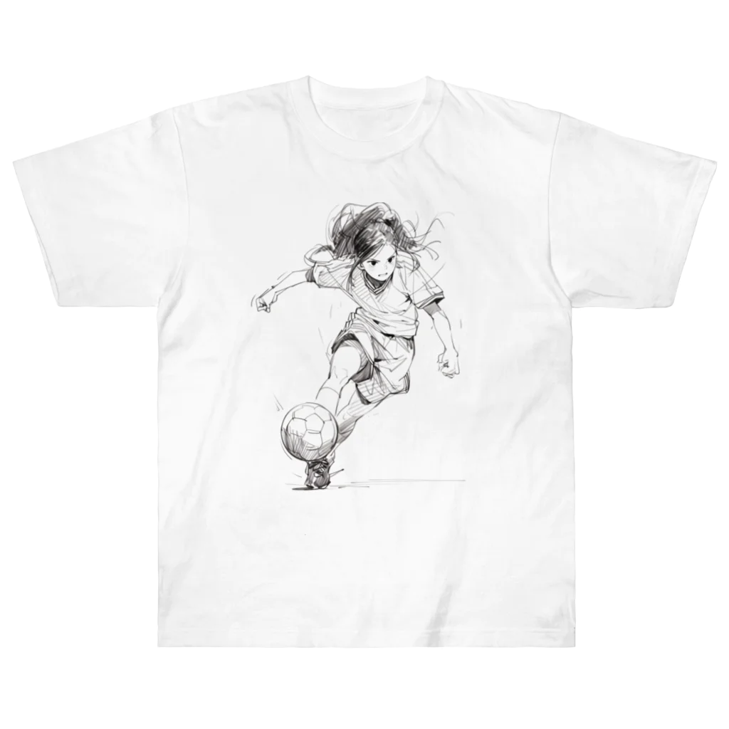 sports_musumeのサッカー女子 ヘビーウェイトTシャツ