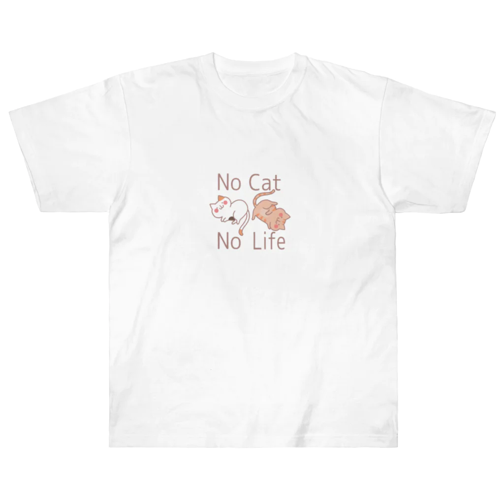 ユウユウのNo Cat No Lifeな猫のトラミケ ヘビーウェイトTシャツ