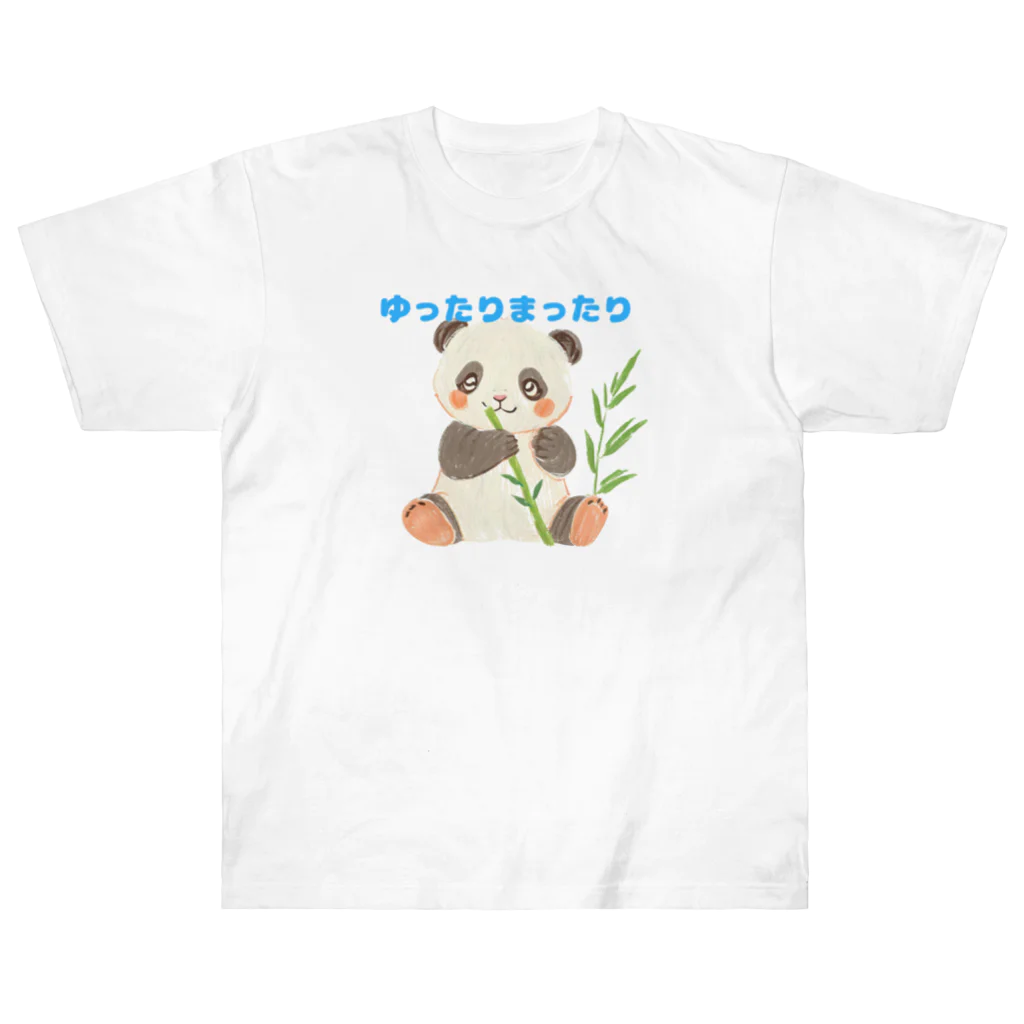 ピピンショップののんびりパンダ ヘビーウェイトTシャツ